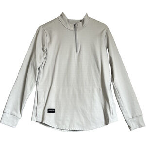 SunRun 1/4 Zip Shirt Women's Large Gray Magnetic Sides Kangaroo Pocket Active